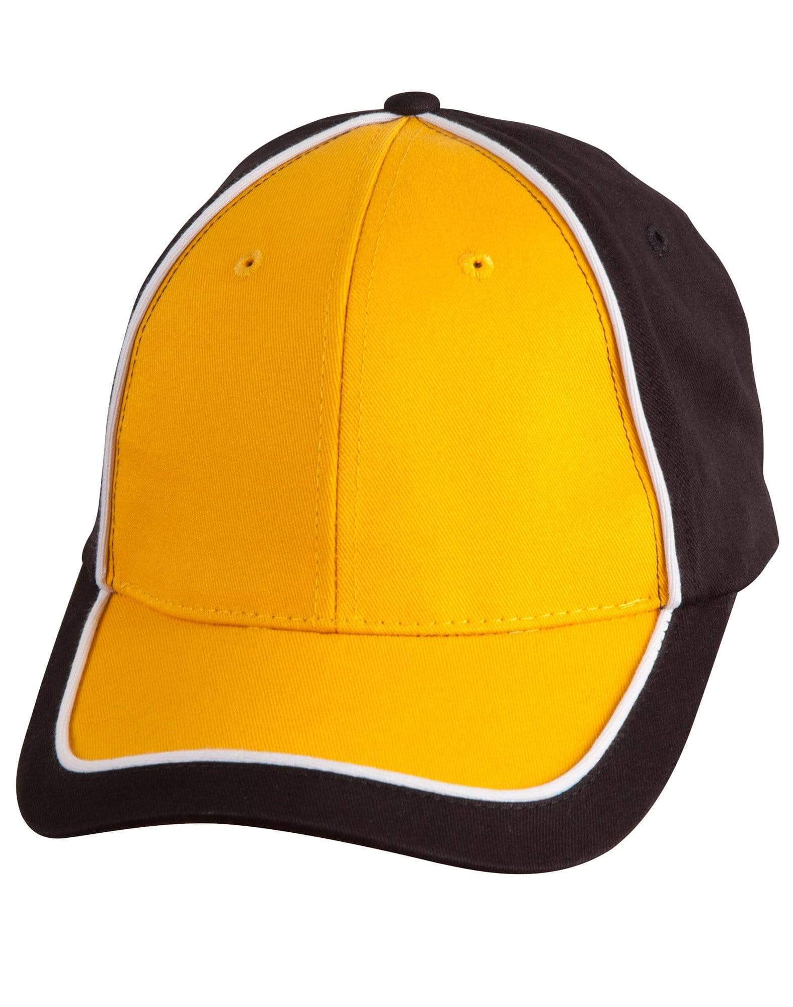 Winning Spirit Active Wear Black/White/Gold / One size Arena Two Tone Cap Ch78